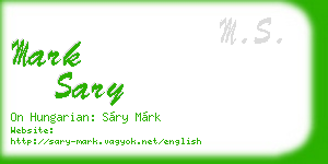 mark sary business card
