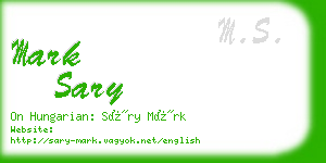 mark sary business card